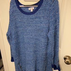 Tunic sweater with side zipper detail both sides